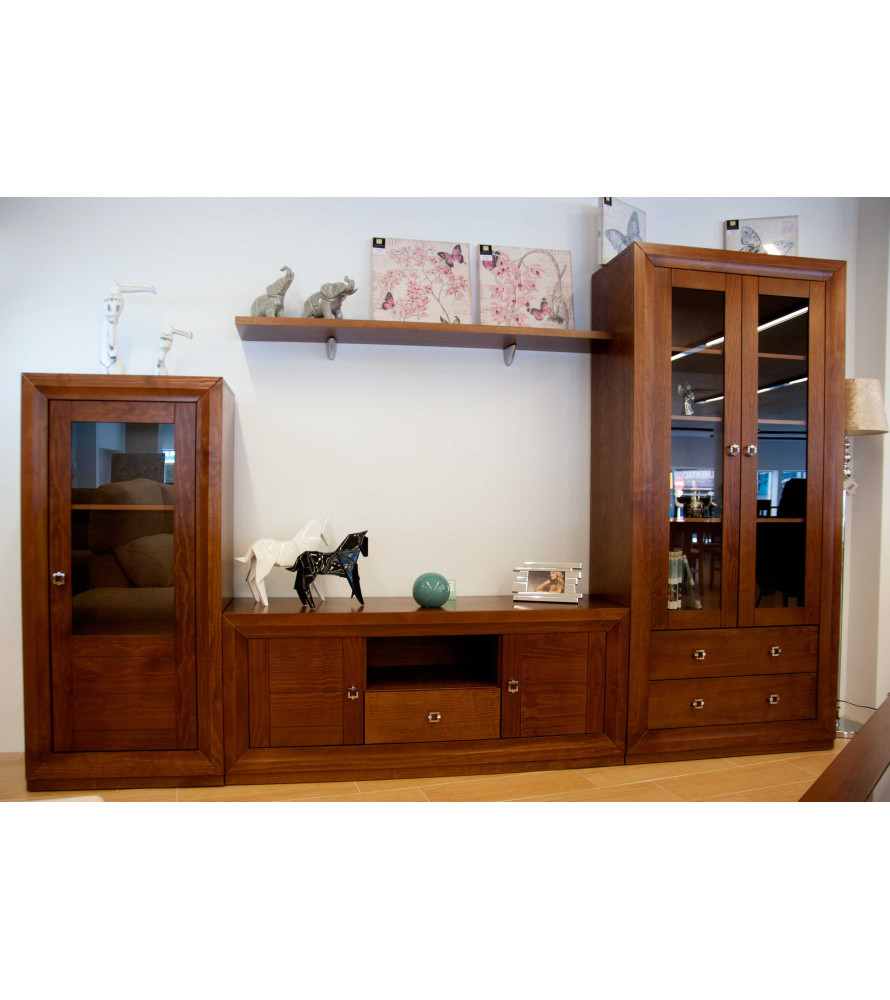 Salón comedor en madera color cerezo