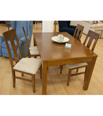 Mesa de comedor extensible de madera natural