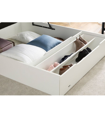 Canapé abatible Madera 25 con zapatero - Flex, detalle abierto