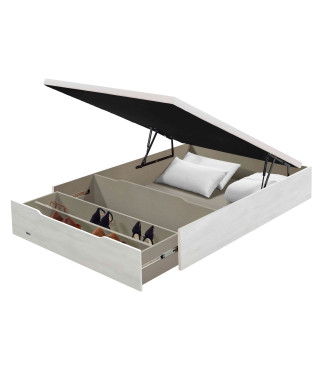 Canapé abatible Madera 25 con zapatero - Flex, blanco veta abierto