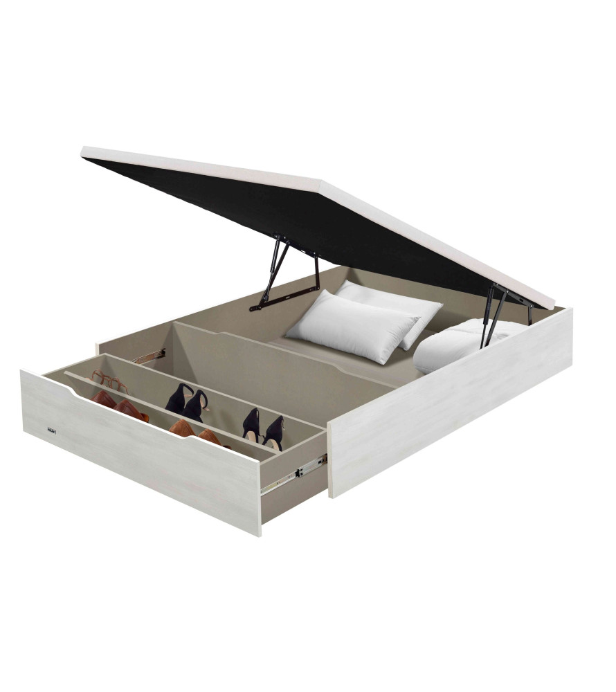 Canapé abatible Madera 25 con zapatero - Flex, blanco veta abierto Canapé abatible Madera 25 con zapatero - Flex, blanco veta abierto