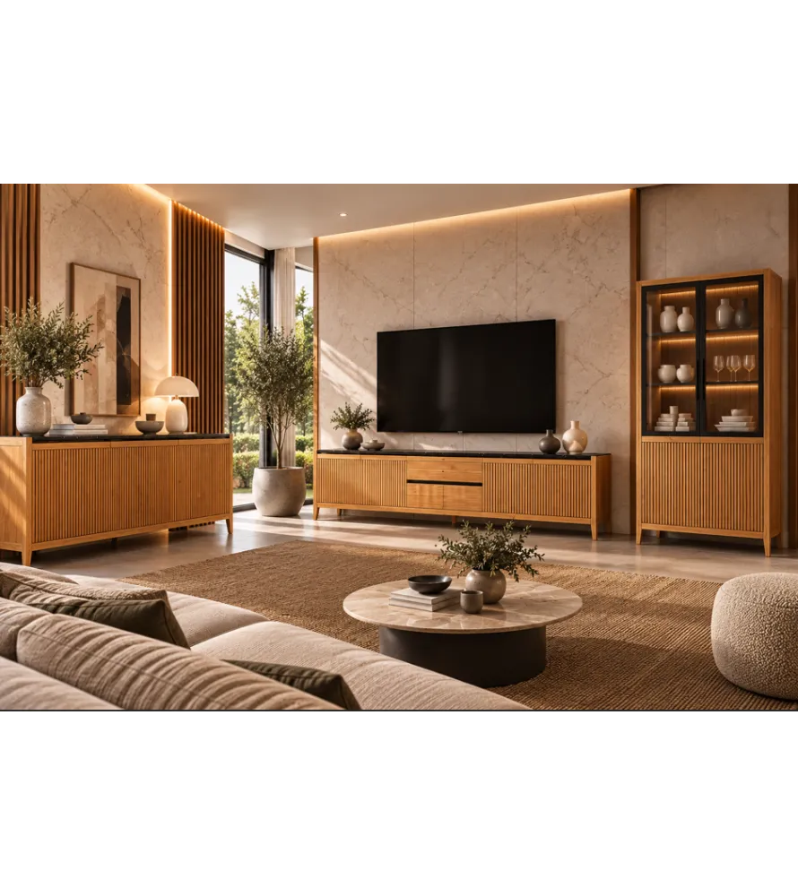 Mueble TV, Aparador y Vitrina colección Tallin